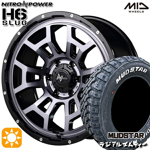 215/65R16 109/107R マッドスター ラジアル M/T ホワイトレター MID ナイトロパワー H6スラッグ BPC 16インチ 6.5J 6H139.7 サマータイヤホイールセット