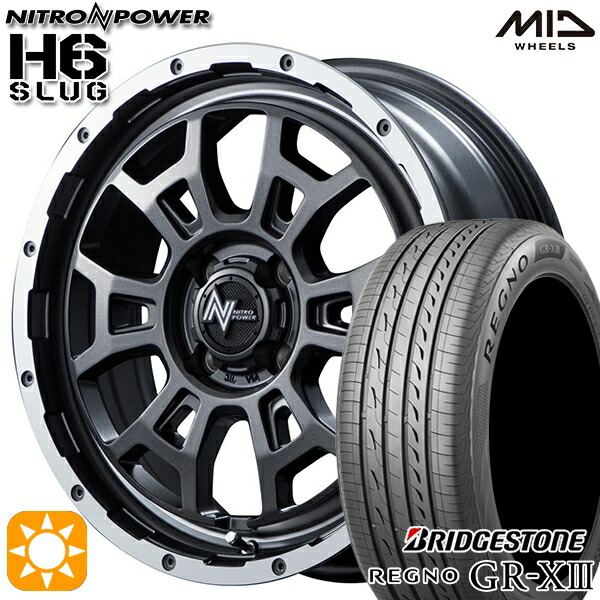アクア ヤリス 195/45R17 81W ブリヂストン レグノ GRX3 MID ナイトロパワー H6スラッグ SGV 17インチ 6.5J 4H100 サマータイヤホイールセット