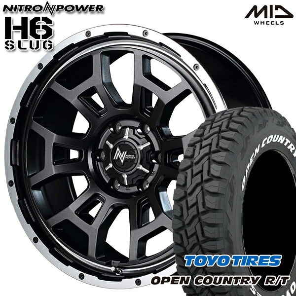 265/65R17 112Q トーヨー オープンカントリー R/T ホワイトレター MID ナイトロパワー H6スラッグ SGV 17インチ 8.0J 6H139.7 サマータイヤホイールセット｜タイヤホイール激安王国