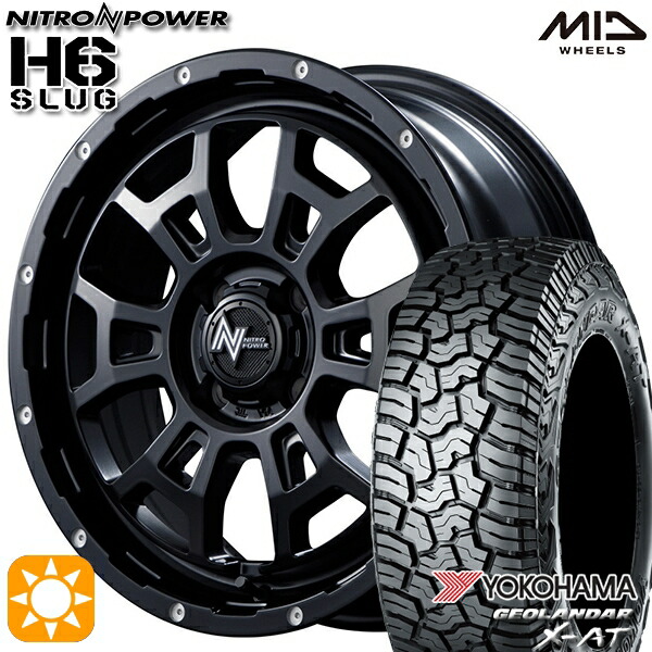 ライズ ロッキー LT215/70R16 100/97Q ヨコハマ ジオランダー X-AT G016 MID ナイトロパワー H6スラッグ SBM 16インチ 6.0J 4H100 サマータイヤホイールセット