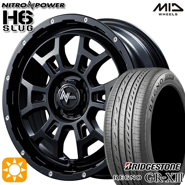 ライズ ロッキー 205/60R16 92V ブリヂストン レグノ GRX3 MID ナイトロパワー H6スラッグ SBM 16インチ 6.0J 4H100 サマータイヤホイールセット|タイヤホイール激安王国