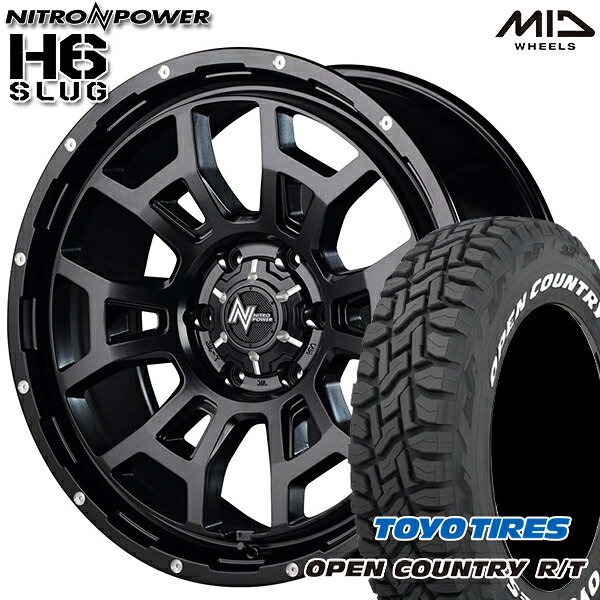 265/65R17 112Q トーヨー オープンカントリー R/T ホワイトレター MID ナイトロパワー H6スラッグ SBM 17インチ 8.0J 6H139.7 サマータイヤホイールセット｜タイヤホイール激安王国