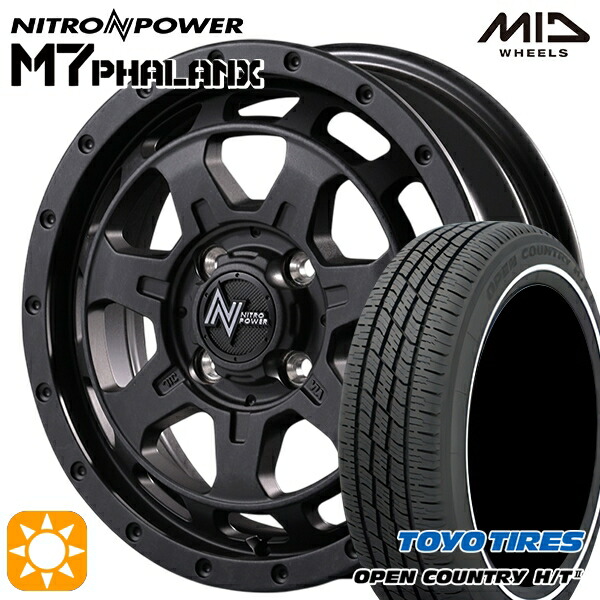 155/65R14 75H トーヨー オープンカントリー H/T2 WR MID ナイトロパワー M7ファランクス BBK 14インチ 4.5J 4H100+45 サマータイヤホイールセット