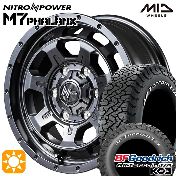 200系ハイエース 215/70R16 100/97S RWL BFグッドリッチ オールテレーン T/A KO3 MID ナイトロパワー M7ファランクス BBK 16インチ 6.5J 6H139.7 サマータイヤホイールセット