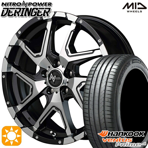 225/60R17 99V ハンコック ベンタスプライム4 K135A MID ナイトロパワー デリンジャー SBM 17インチ 7.0J 5H114.3 サマータイヤホイールセット