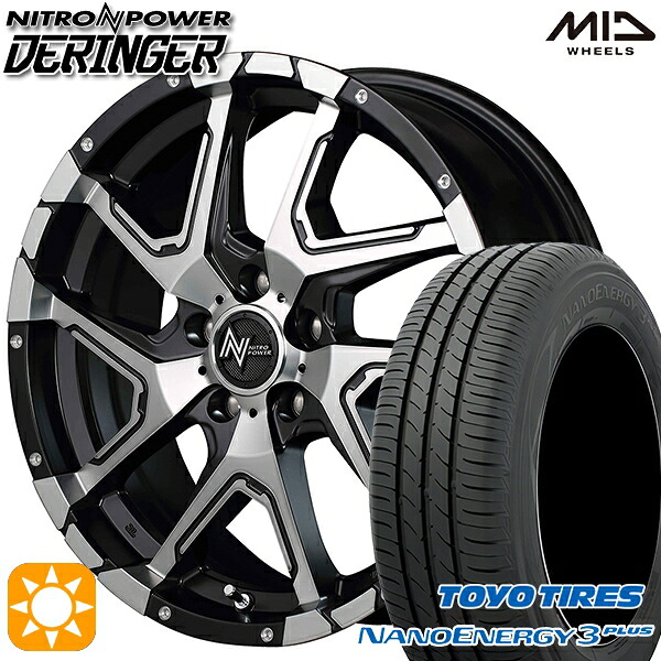 225/50R18 95W トーヨー ナノエナジー3プラス MID ナイトロパワー デリンジャー SBM 18インチ 7.0J 5H114.3 サマータイヤホイールセット