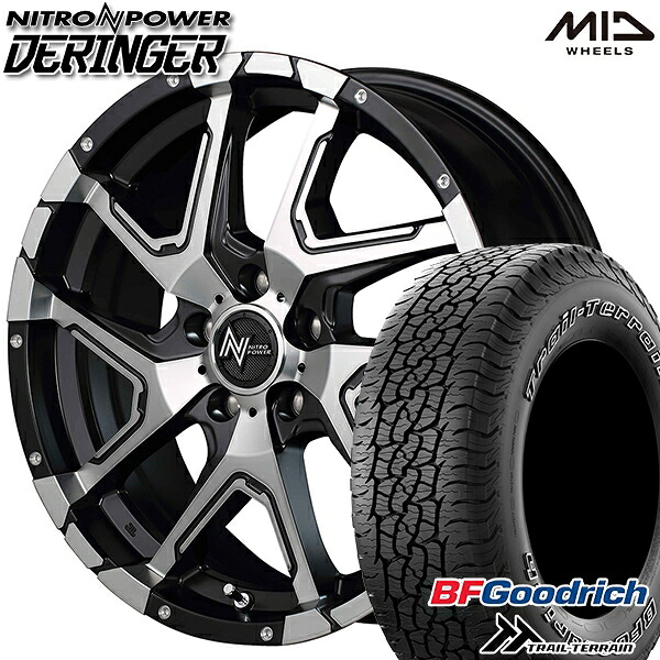4/20ﾎﾟｲﾝﾄ10倍★225/65R17 102T ORWL BFグッドリッチ トレールテレーン MID ナイトロパワー デリンジャー SBM 17インチ 7.0J 5H114.3 サマータイヤホイールセット