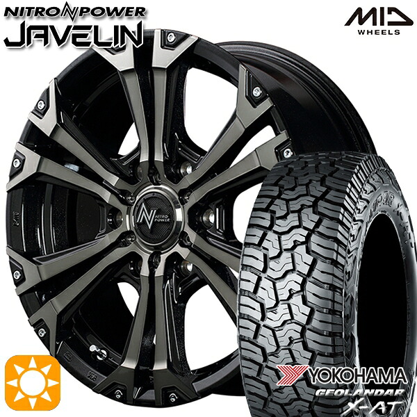 200系ハイエース LT215/70R16 100/97Q ヨコハマ ジオランダー X-AT G016 MID ナイトロパワー ジャベリン BMA 16インチ 6.5J 6H139.7 サマータイヤホイールセット