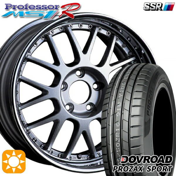 205/45R17 88W XL DOVROAD プロザックススポーツ SSR プロフェッサー MS1R シルバー 17インチ 6.0J 4H100 サマータイヤホイールセット