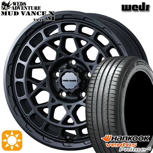 225/55R17 101W XL ハンコック ベンタスプライム4 K135 Weds マッドヴァンス X タイプM フルマットブラック 17インチ 7.0J 5H114.3 サマータイヤホイールセット|タイヤホイール激安王国