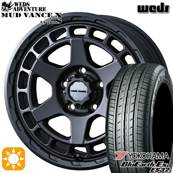 ヴェゼル オデッセイ 215/60R16 95H ヨコハマ ブルーアース ES32 Weds マッドヴァンス X タイプS フルマットブラック 16インチ 7.0J 5H114.3 サマータイヤホイールセット