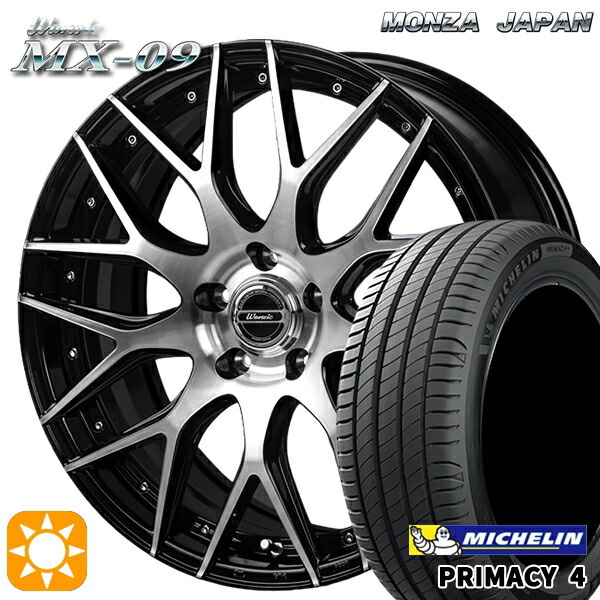 マークX レクサスIS 235/40R19 96W XL VOL ミシュラン プライマシー4 モンツァ ワーウィック MX-09 ブラックポリッシュ 19インチ 8.0J 5H114.3 サマータイヤホイールセット