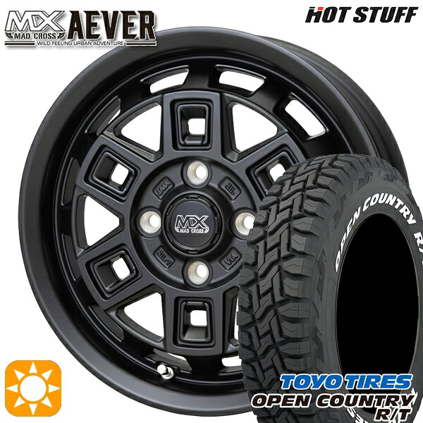 アゲ軽 165/80R14 97/95N LT トーヨー オープンカントリー R/T ホワイトレター ホットスタッフ マッドクロスアイヴァー MTBK 14インチ 4.5J 4H100+45 サマータイヤホイールセット｜タイヤホイール激安王国