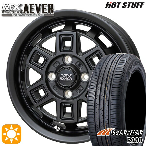 フィット デミオ 175/65R14 82T ウィンラン R380 ホットスタッフ マッドクロスアイヴァー MTBK 14インチ 5.0J 4H100+35 サマータイヤホイールセット|タイヤホイール激安王国