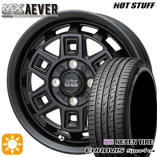 エブリィワゴン 165/60R14 75H ロードストーン ユーロビズ Sport 04 ホットスタッフ マッドクロスアイヴァー MTBK 14インチ 4.5J 4H100+45 サマータイヤホイールセット|タイヤホイール激安王国