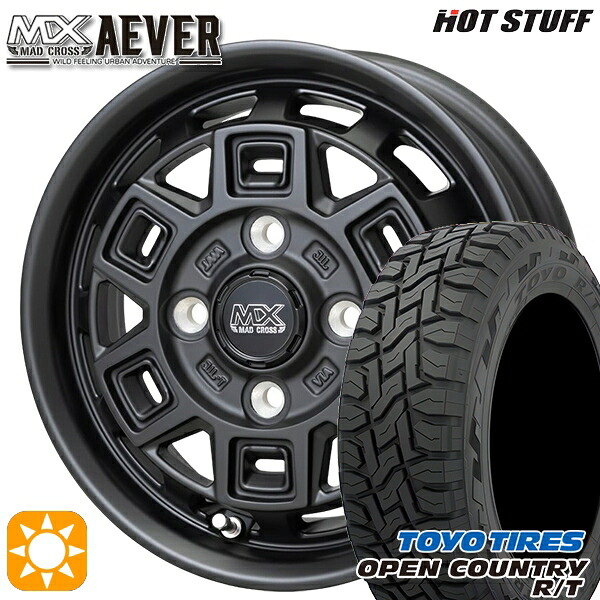 軽トラ軽バン用 145/80R12 80/78N LT トーヨー オープンカントリー R/T ホットスタッフ マッドクロスアイヴァー MTBK 12インチ 新品サマータイヤホイール 4本セット 送料無料