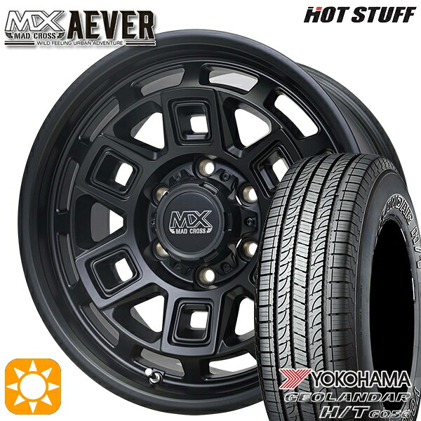 4/20ﾎﾟｲﾝﾄ10倍★キャラバン専用 195/80R15 107/105L ヨコハマ ジオランダー H/T G056 ホットスタッフ マッドクロスアイヴァー MTBK 15インチ 6.0J 6H139.7+44 サマータイヤホイールセット
