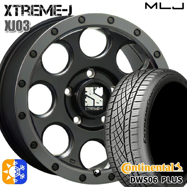 235/55R18 100W コンチネンタル DWS06+ SUV MLJ エクストリームJ XJ03 フラットブラック/スモークフランジ 18インチ 8.0J 5H114.3 オールシーズンタイヤホイールセット