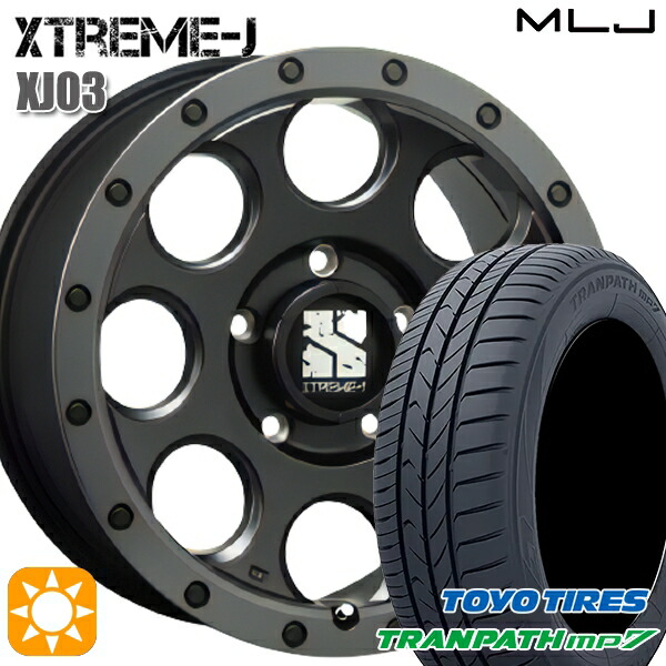 215/60R17 96H トーヨー トランパス mp7 MLJ エクストリームJ XJ03 フラットブラック/スモークフランジ 17インチ 7.5J 5H114.3 サマータイヤホイールセット