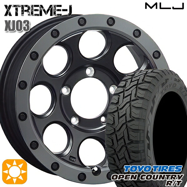 215/70R16 100Q トーヨー オープンカントリー R/T MLJ エクストリームJ XJ03 フラットブラック/スモークフランジ 16インチ 6.0J 5H139.7 サマータイヤホイールセット|タイヤホイール激安王国