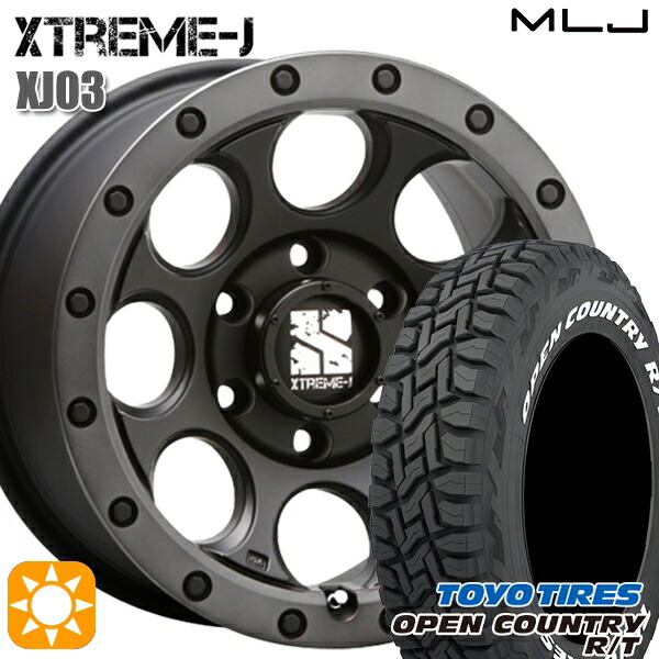 265/65R17 112Q トーヨー オープンカントリー R/T ホワイトレター MLJ エクストリームJ XJ03 フラットブラック/スモークフランジ 17インチ 8.0J 6H139.7 サマータイヤホイールセット