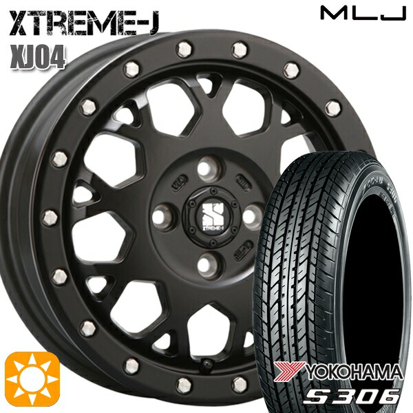 155/65R14 75S ヨコハマ S306 MLJ エクストリームJ XJ04 サテンブラック 14インチ 4.5J 4H100 サマータイヤホイールセット 58,980円