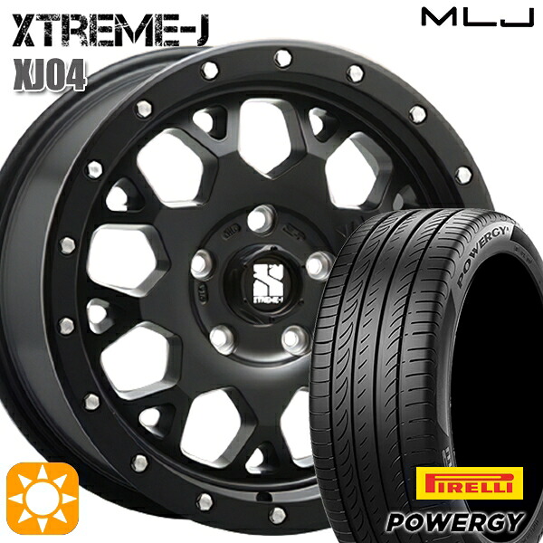 215/60R16 95H ピレリ パワジー MLJ エクストリームJ XJ04 サテンブラック 16インチ 7.0J 5H114.3 サマータイヤホイールセット｜タイヤホイール激安王国
