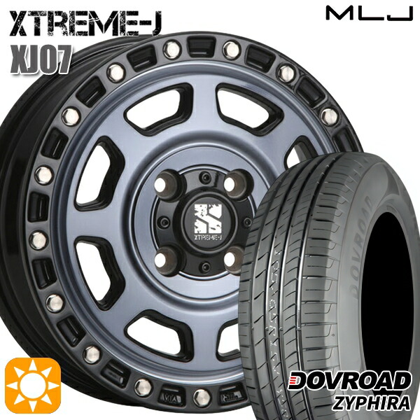 4/10ﾎﾟｲﾝﾄ10倍★155/65R14 75T サマータイヤホイールセット DOVROAD ザイファイラ MLJ エクストリームJ XJ07 GB 14インチ 4.5J 4H100 +43