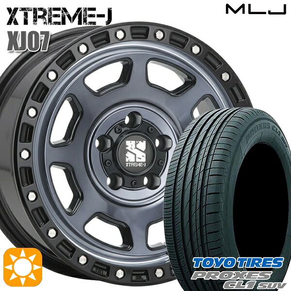 エクストレイルT31/T32 225/60R17 99H サマータイヤホイールセット トーヨー プロクセス CL1 SUV MLJ エクストリームJ XJ07 GB 17インチ 8.0J 5H114.3 +35