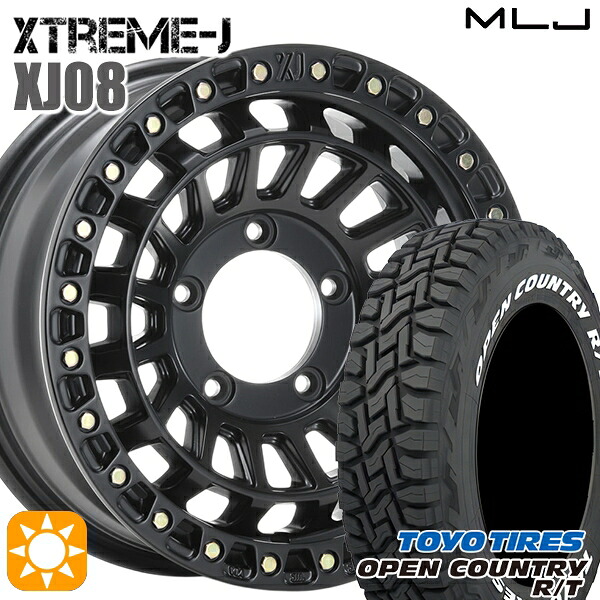 ジムニーJB23/64 225/70R16 102/99Q トーヨー オープンカントリーR/T MLJ エクストリームJ XJ08 サテンブラック 16インチ 5.5J 5H139.7 +20 サマータイヤホイールセット｜タイヤホイール激安王国
