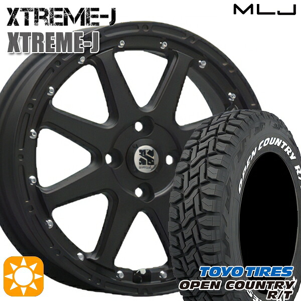 タフト 165/65R15 81Q トーヨー オープンカントリー R/T ホワイトレター MLJ エクストリームJ フラットブラック 15インチ 4.5J 4H100 サマータイヤホイールセット