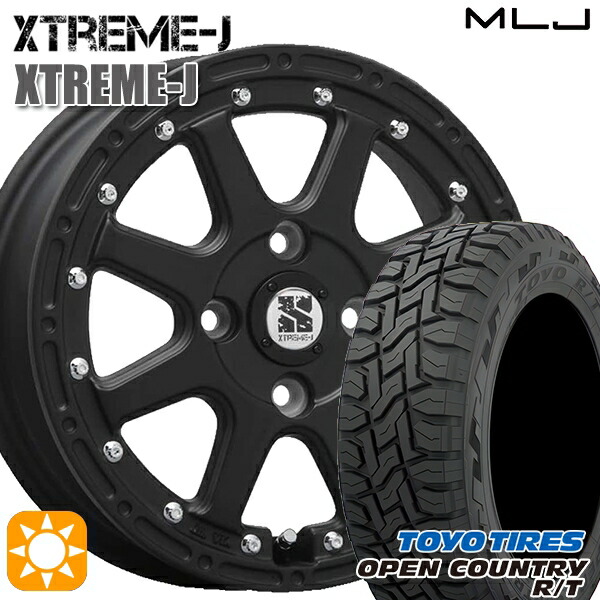 軽トラ軽バン用 145/80R12 80/78N LT トーヨー オープンカントリー R/T MLJ エクストリームJ フラットブラック 12インチ 新品サマータイヤホイール 4本セット 送料無料 42,810円