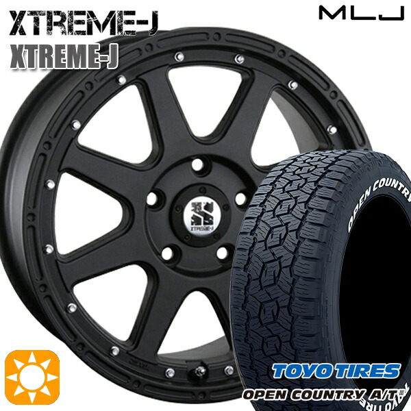 JEEPラングラー 265/70R17 115T トーヨー オープンカントリーA/T3 ホワイトレター MLJ エクストリームJ フラットブラック 17インチ 7.5J 5H127 サマータイヤホイールセット