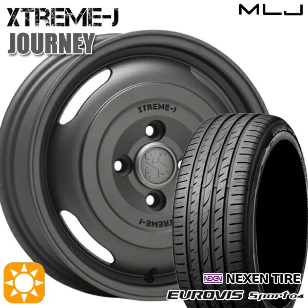 165/60R14 75H ロードストーン ユーロビズ Sport 04 MLJ エクストリームJ ジャーニー ガンブラック 14インチ 4.5J 4H100 サマータイヤホイールセット|タイヤホイール激安王国