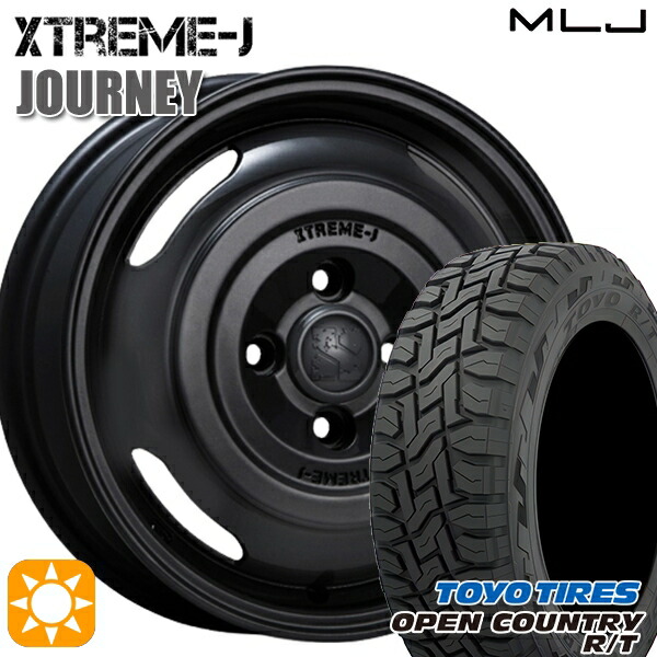 155/65R14 75Q トーヨー オープンカントリー R/T MLJ エクストリームJ ジャーニー サテンブラック 14インチ 4.5J 4H100 サマータイヤホイールセット