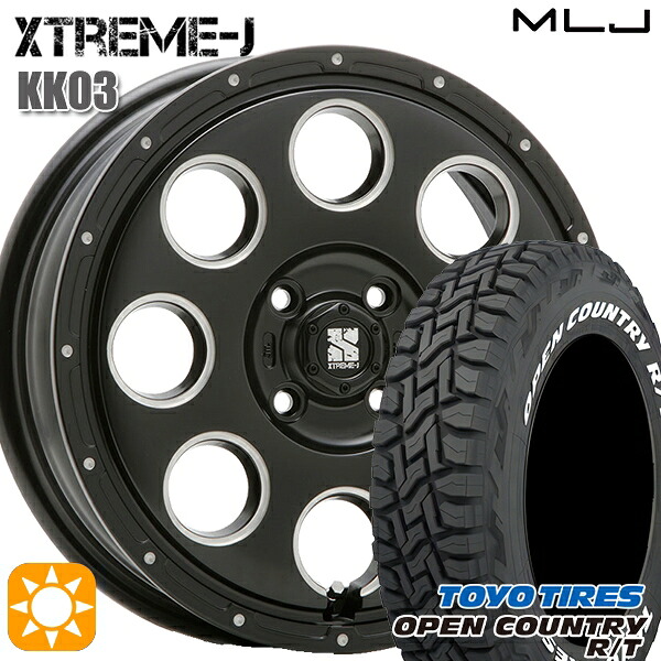 155/65R14 75Q WL トーヨー オープンカントリー R/T ホワイトレター MLJ エクストリームJ KK03 サテンブラックミルド 14インチ 4.5J 4H100 サマータイヤホイールセット