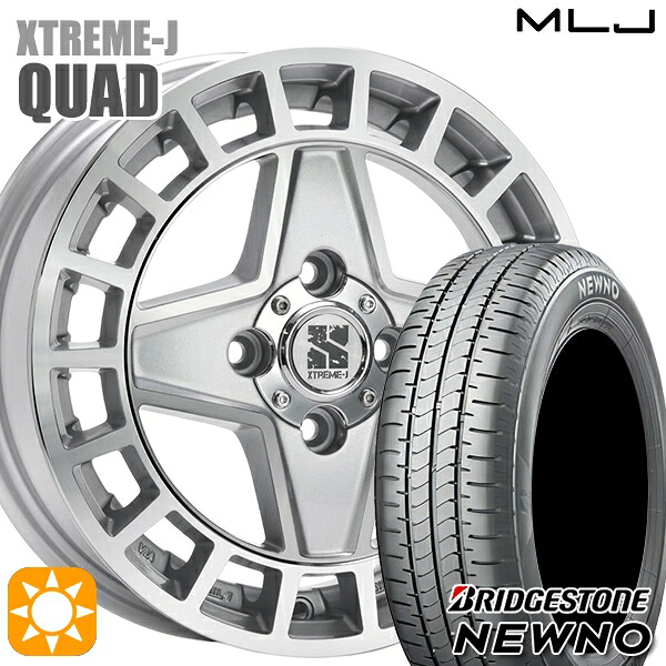 165/55R14 72V ブリヂストン ニューノ MLJ エクストリームJ QUAD GM 14インチ 4.5J 4H100+45 サマータイヤホイールセット