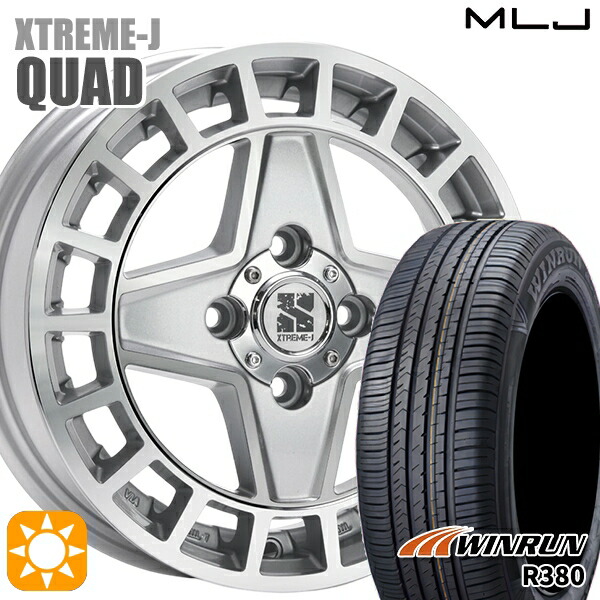 165/65R14 79T ウィンラン R380 MLJ エクストリームJ QUAD GM 14インチ 4.5J 4H100+45 サマータイヤホイールセット