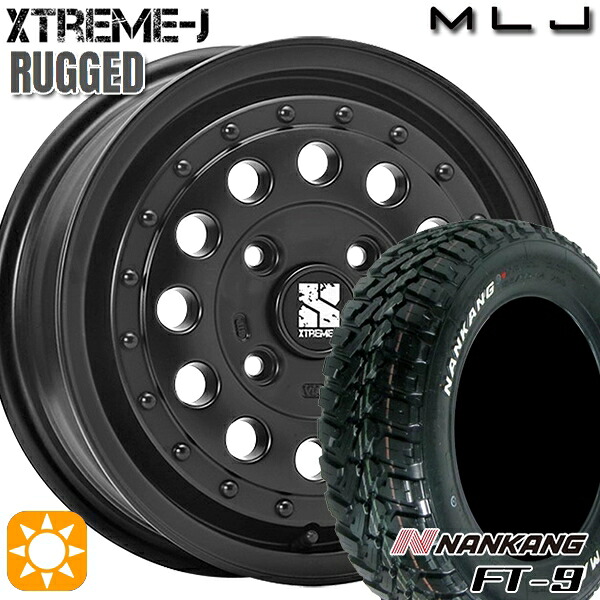 アゲトラ 165/65R14 79S ナンカン FT-9 MLJ エクストリームJ ラギッド サテンブラック 14インチ 5.0J 4H100 サマータイヤホイールセット｜タイヤホイール激安王国