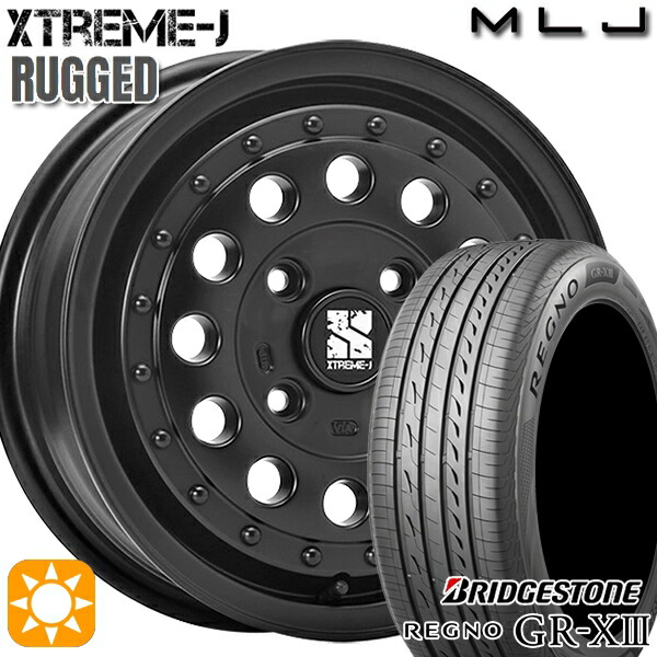 165/55R14 72V ブリヂストン レグノ GRX3 MLJ エクストリームJ ラギッド サテンブラック 14インチ 5.0J 4H100 サマータイヤホイールセット｜タイヤホイール激安王国 70,565円