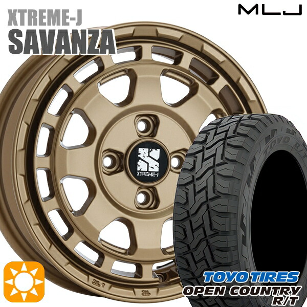 155/65R14 75Q トーヨー オープンカントリー R/T MLJ エクストリームJ SAVANZA BR 14インチ 4.5J 4H100+43 サマータイヤホイールセット
