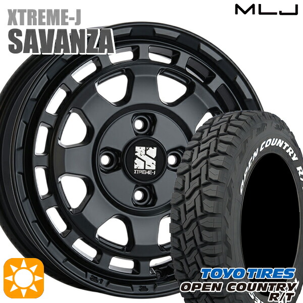 155/65R14 75Q WL トーヨー オープンカントリー R/T ホワイトレター MLJ エクストリームJ SAVANZA SB 14インチ 4.5J 4H100+43 サマータイヤホイールセット｜タイヤホイール激安王国 67,320円