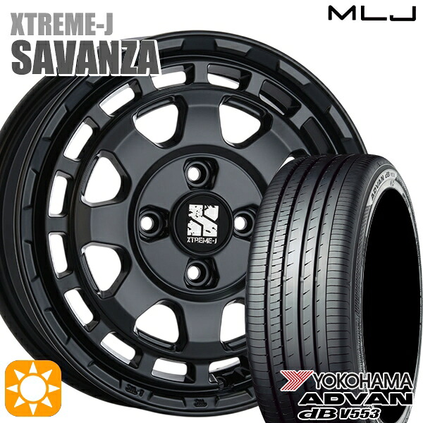 4/10ﾎﾟｲﾝﾄ10倍★155/65R14 75H ヨコハマ アドバンデシベル V553 MLJ エクストリームJ SAVANZA SB 14インチ 4.5J 4H100+43 サマータイヤホイールセット