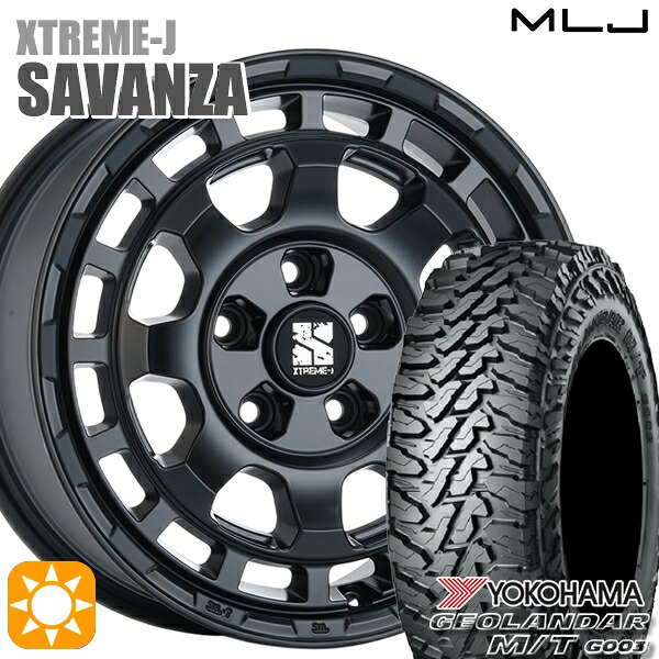 デリカD5 225/70R16 103S ヨコハマ ジオランダーM/T G003 MLJ エクストリームJ SAVANZA SB 16インチ 7.0J 5H114.3+35 サマータイヤホイールセット