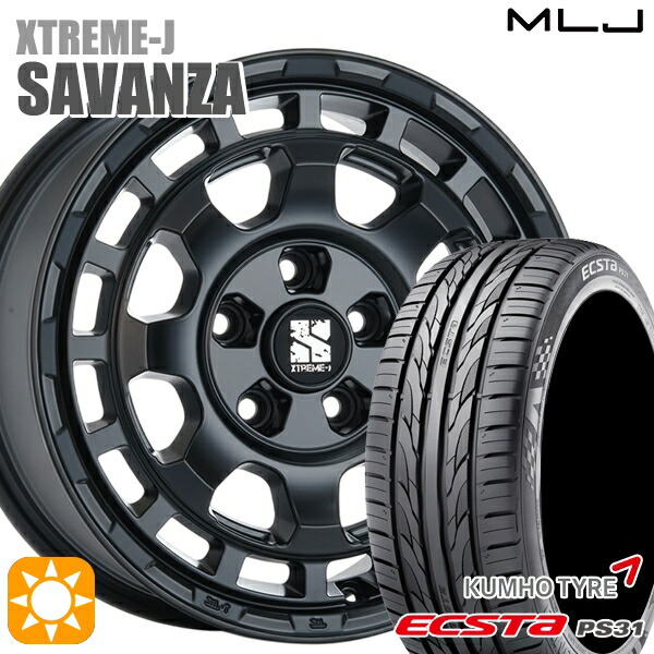 エスティマ ヤリスクロス 215/60R16 95V クムホ エクスタ PS31 MLJ エクストリームJ SAVANZA SB 16インチ 7.0J 5H114.3+35 サマータイヤホイールセット
