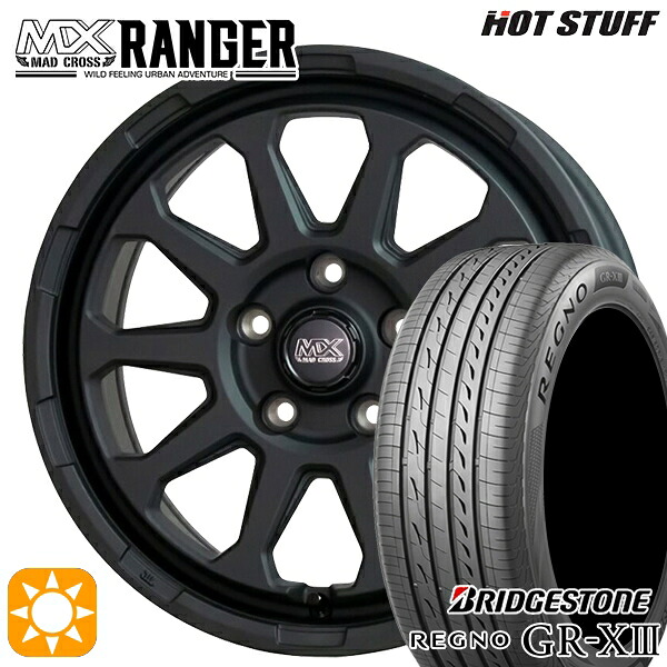 アイシス ノア/ヴォクシー 215/45R17 91W XL ブリヂストン レグノ GRX3 ホットスタッフ マッドクロス レンジャー マットブラック 17インチ 7.0J 5H114.3 サマータイヤホイールセット|タイヤホイール激安王国
