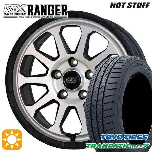 215/60R16 95H トーヨー トランパス mp7 ホットスタッフ マッドクロス レンジャー マットシルバー 16インチ 7.0J 5H114.3 サマータイヤホイールセット