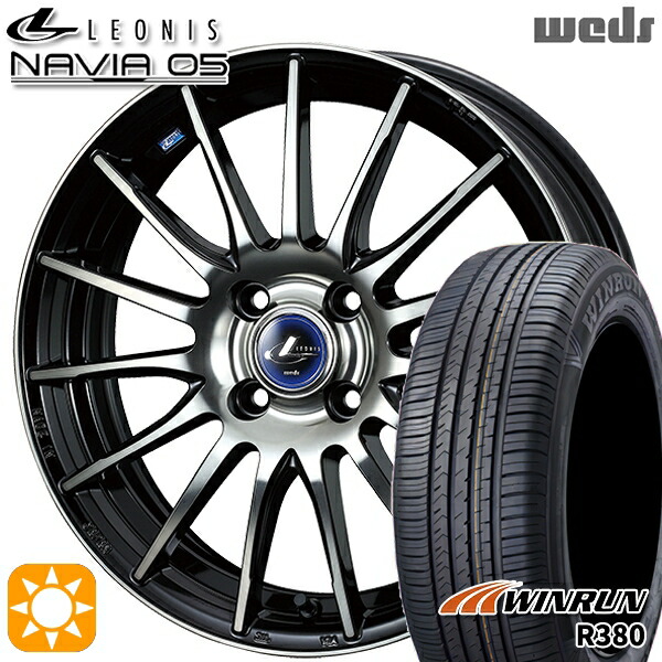 ライズ ロッキー 205/60R16 92H ウィンラン R380 Weds ウェッズ レオニス ナヴィア05 BPB (ブラック ミラーカット ブラッククリアー) 16インチ 6.0J 4H100 サマータイヤホイールセット|タイヤホイール激安王国