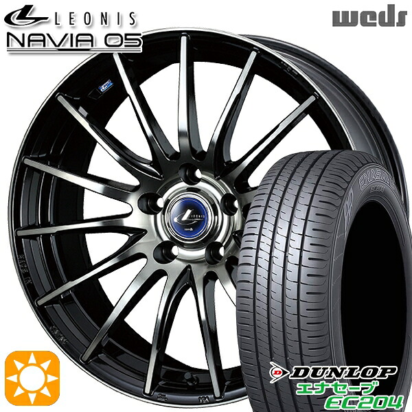 225/50R18 95W ダンロップ エナセーブ EC204 Weds ウェッズ レオニス ナヴィア05 BPB (ブラック ミラーカット ブラッククリアー) 18インチ 8.0J 5H114.3 サマータイヤホイールセット