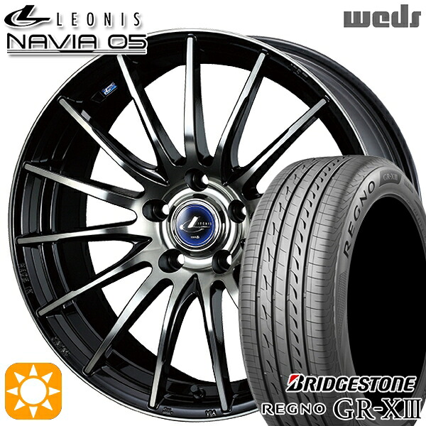 マークX スカイライン 225/45R18 95W XL ブリヂストン レグノ GRX3 Weds ウェッズ レオニス ナヴィア05 BPB (ブラック ミラーカット ブラッククリアー) 18インチ 7.0J 5H114.3 サマータイヤホイールセット｜タイヤホイール激安王国 152,750円